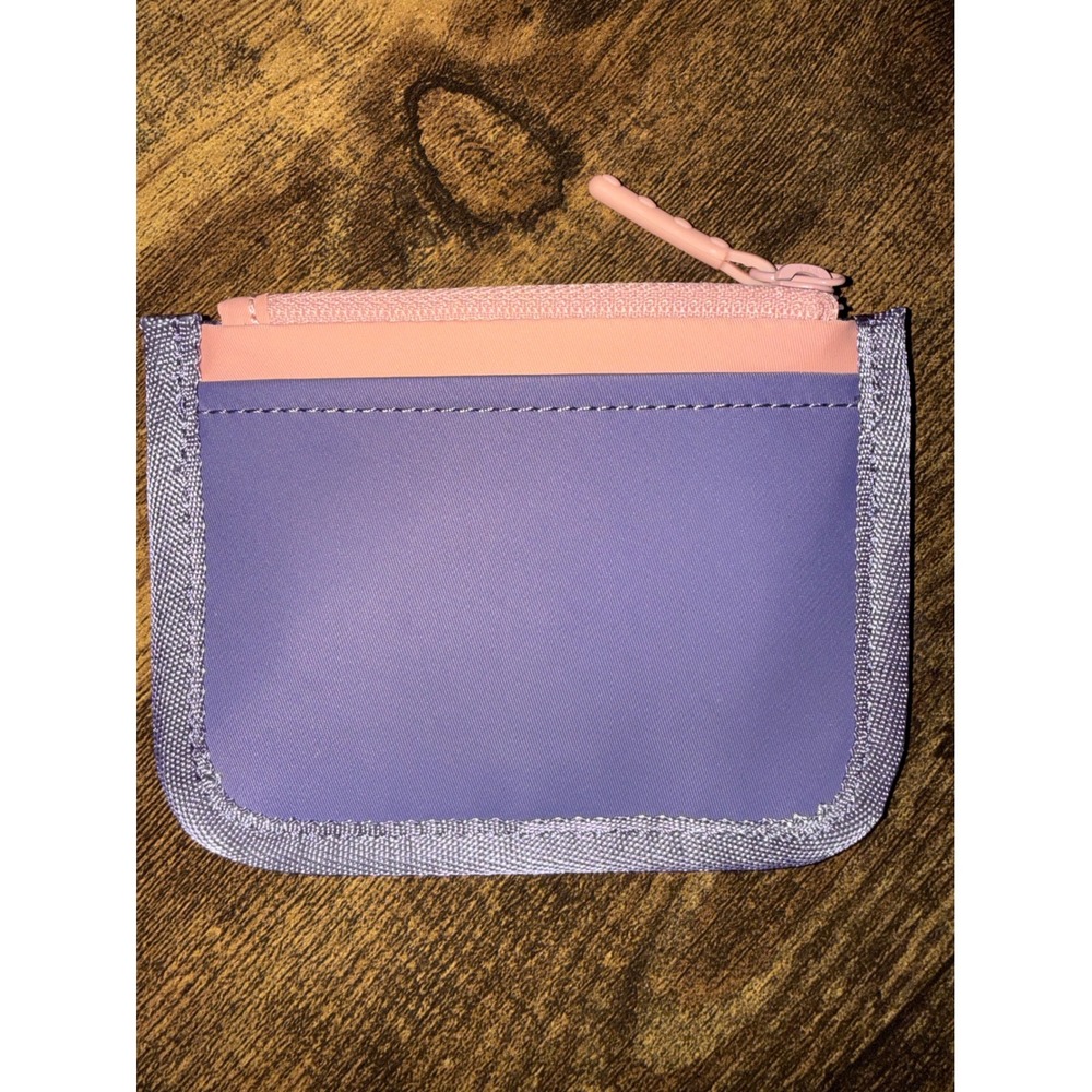 Lululemon True Identity Card Turner Pouch Wallet Purple Peach Colorblock Zipper - Picture 2 of 4